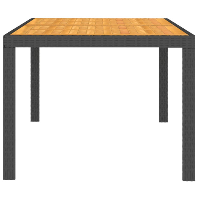 5-tlg. Garten-Essgruppe mit Auflagen Poly Rattan Schwarz