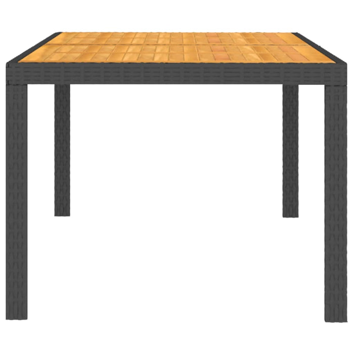 7-tlg. Garten-Essgruppe mit Auflagen Poly Rattan Schwarz