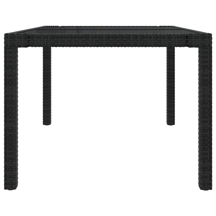 5-tlg. Garten-Essgruppe mit Auflagen Poly Rattan Schwarz