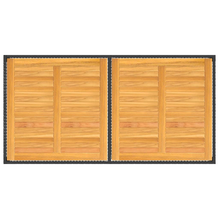 5-tlg. Garten-Essgruppe mit Auflagen Poly Rattan Schwarz