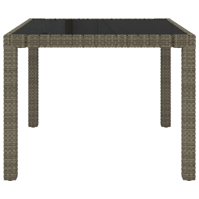 3-tlg. Garten-Essgruppe mit Auflagen Poly Rattan Grau