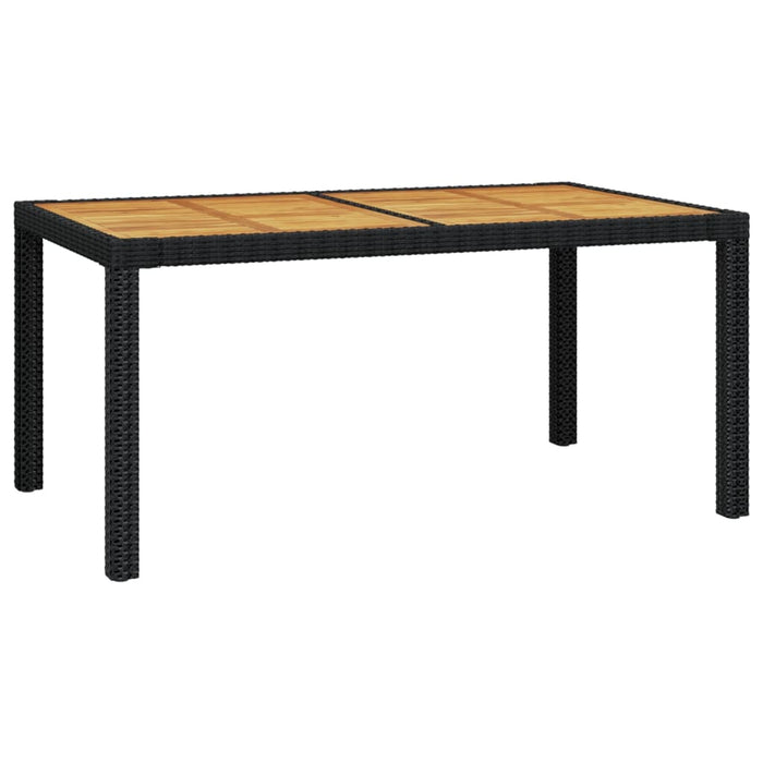 5-tlg. Garten-Essgruppe mit Auflagen Poly Rattan Schwarz