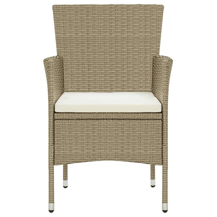 9-tlg. Garten-Essgruppe mit Kissen Poly Rattan Beige