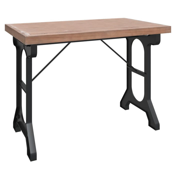 Dining table 110x65x82 cm solid fir wood and iron