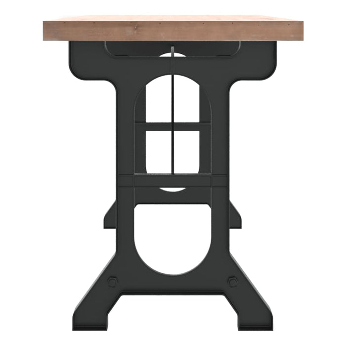 Dining table 110x65x82 cm solid fir wood and iron