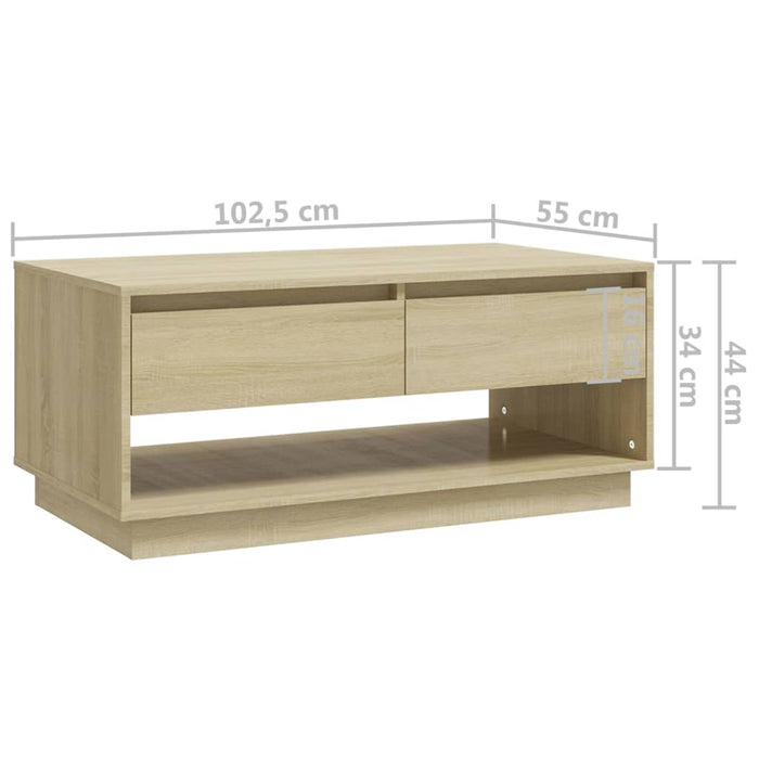 Couchtisch Sonoma-Eiche 102,5x55x44 cm Holzwerkstoff