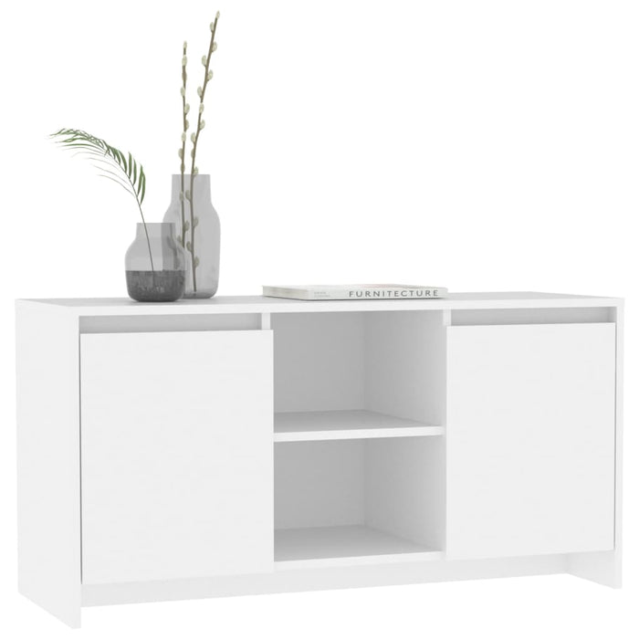 TV cabinet white 102x37.5x52.5 cm made of wood