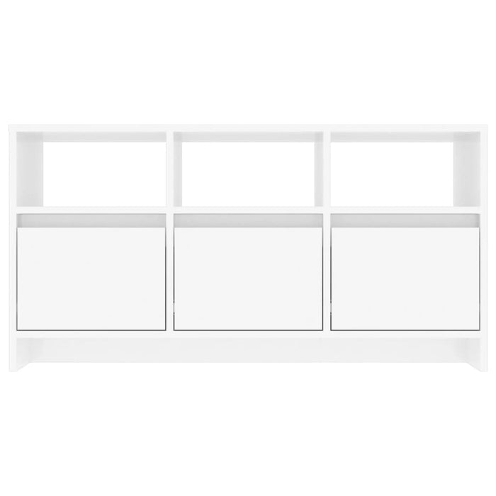 TV cabinet high-gloss white 102x37.5x52.5 cm made of wood