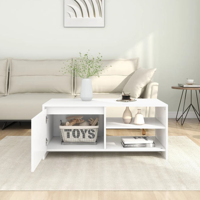 Coffee table white 102x50x45 cm made of wood