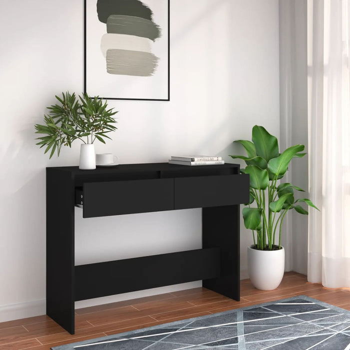 Console table black 100x35x76.5 cm made of wood