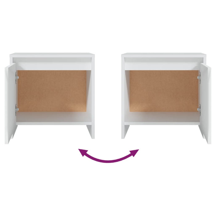 Nachttisch Marlena 2 Stk. Weiß 45x34x44,5 cm Holzwerkstoff