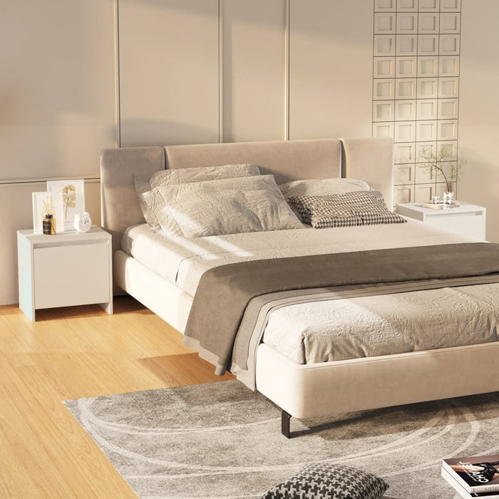 Nachttisch Marlena 2 Stk. Weiß 45x34x44,5 cm Holzwerkstoff