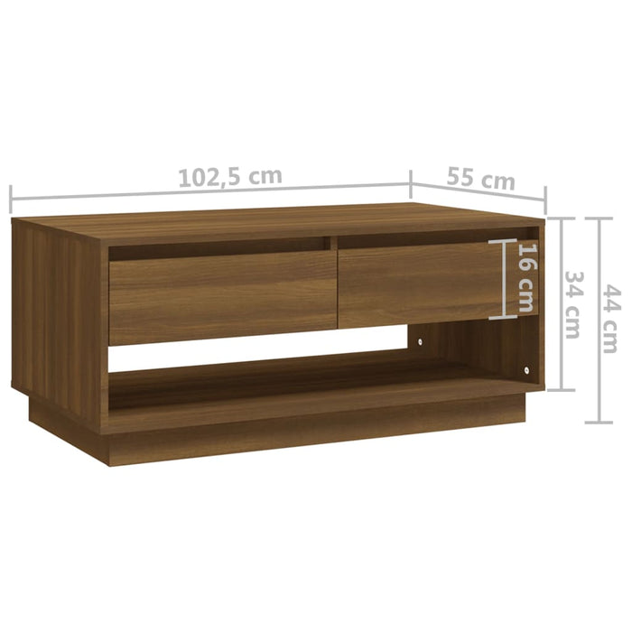 Couchtisch Braun Eiche-Optik 102,5x55x44 cm Holzwerkstoff