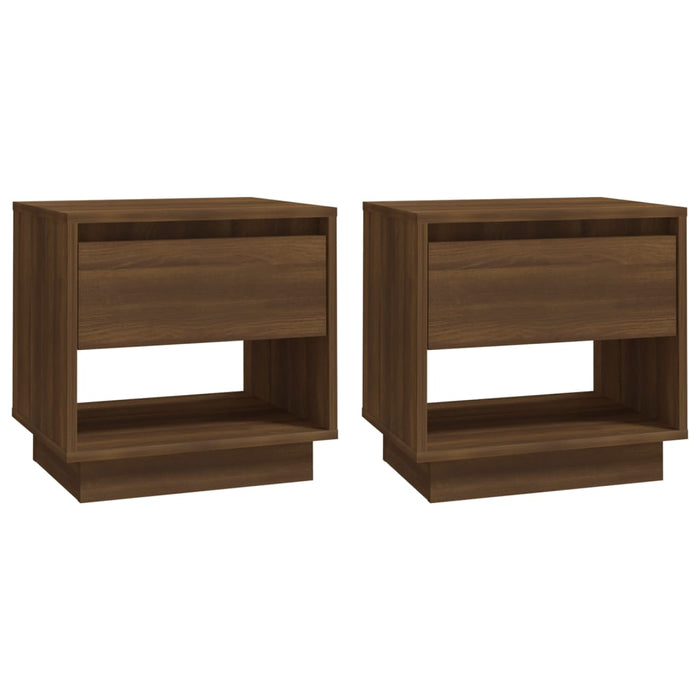 Nachttische 2 Stk. Braun Eiche-Optik 45x34x44 cm Holzwerkstoff