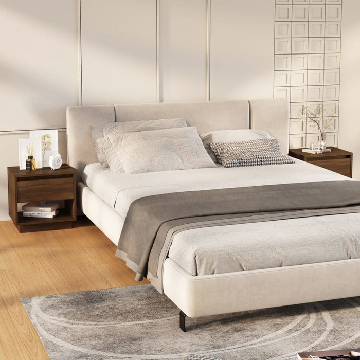 Nachttische 2 Stk. Braun Eiche-Optik 45x34x44 cm Holzwerkstoff