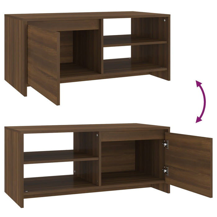 Couchtisch Braun Eiche 102x50x45 cm Holzwerkstoff