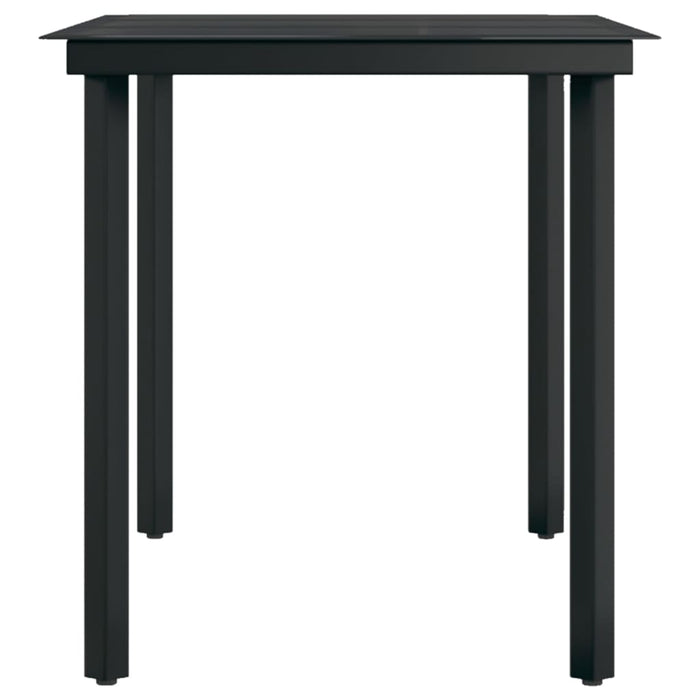 Garten-Esstisch Schwarz 140x70x74 cm Stahl und Glas