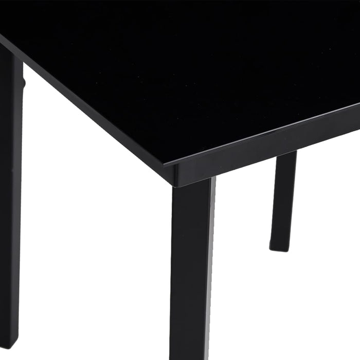 Garten-Esstisch Schwarz 140x70x74 cm Stahl und Glas
