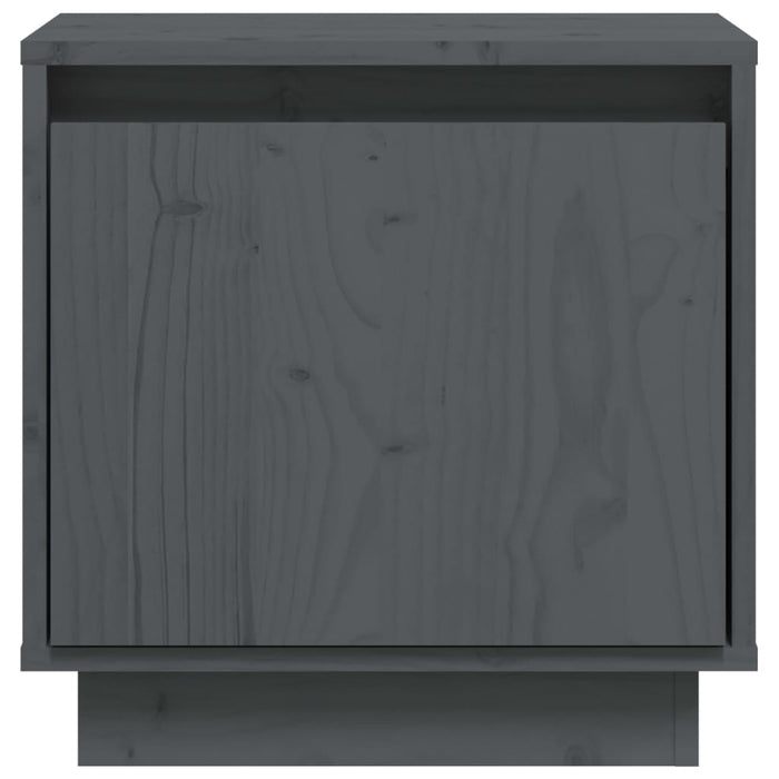 Nachttische 2 Stk. Grau 40x30x40 cm Massivholz Kiefer