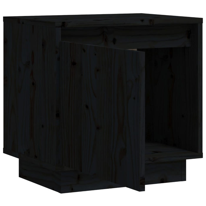 Nachttische 2 Stk. Schwarz 40x30x40 cm Massivholz Kiefer
