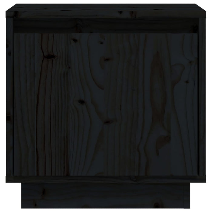 Nachttische 2 Stk. Schwarz 40x30x40 cm Massivholz Kiefer