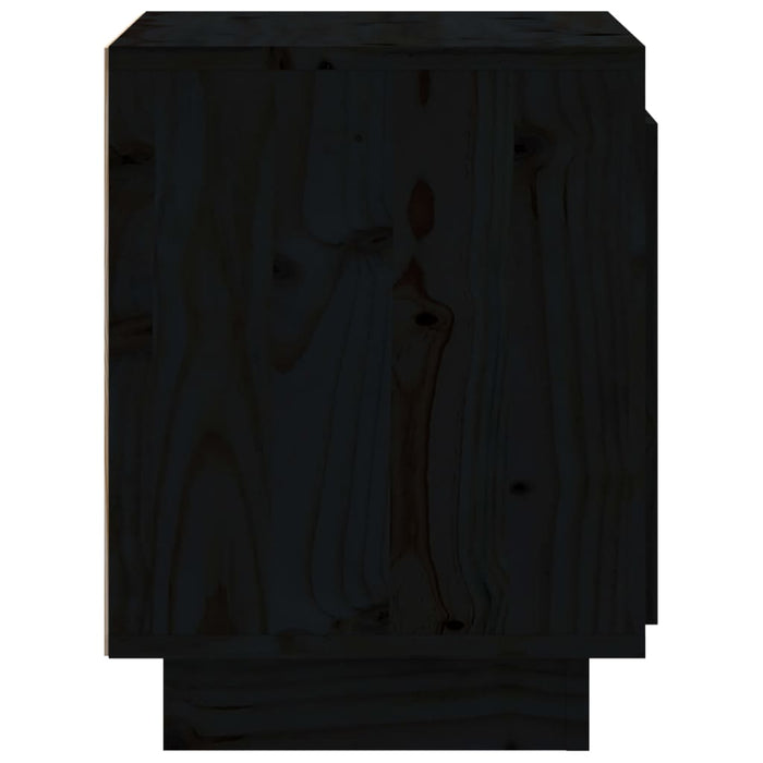 Nachttische 2 Stk. Schwarz 40x30x40 cm Massivholz Kiefer