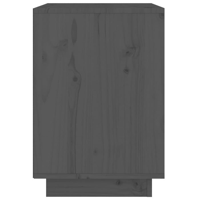 Nachttische 2 Stk. Grau 40x35x50 cm Massivholz Kiefer