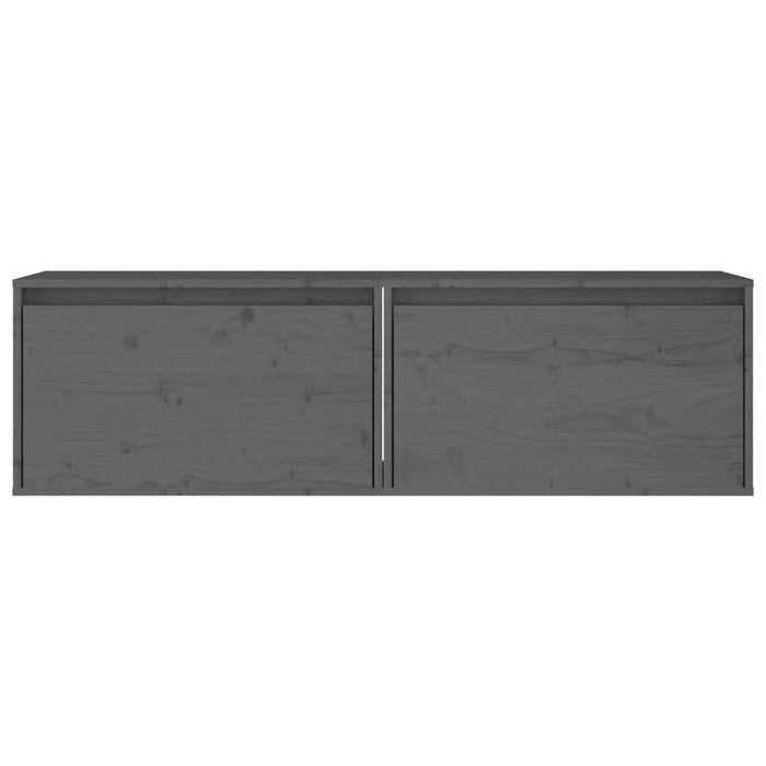 Wall cabinets 2 pcs. Gray 60x30x35 cm solid pine wood