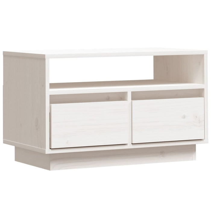 TV cabinet white 60x35x37 cm solid pine wood