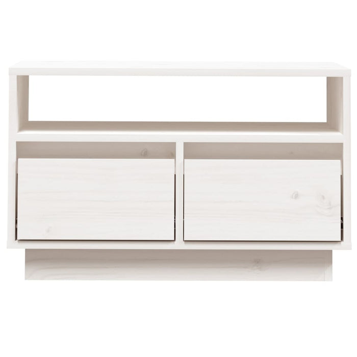 TV cabinet white 60x35x37 cm solid pine wood