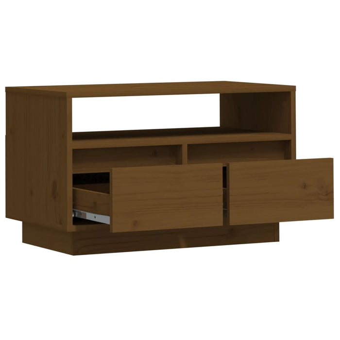 TV cabinet honey brown 60x35x37 cm solid pine wood