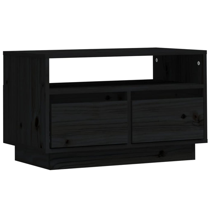 TV cabinet black 60x35x37 cm solid pine wood