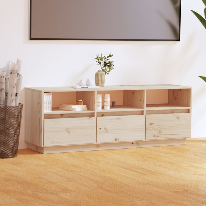 TV cabinet 140x37x50 cm solid pine wood