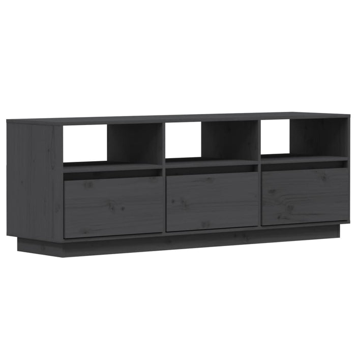 TV cabinet gray 140x37x50 cm solid pine wood