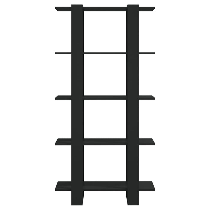 Bücherregal/Raumteiler Schwarz 80x30x160 cm Holzwerkstoff