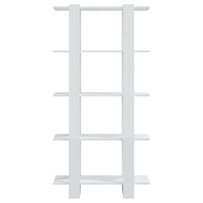 Bookcase/room divider high-gloss white 80x30x160 cm