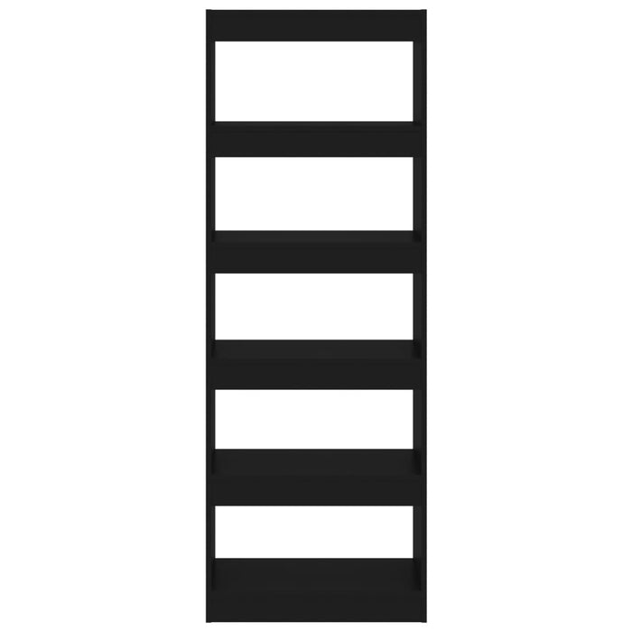 Bücherregal/Raumteiler Schwarz 60x30x166 cm Holzwerkstoff