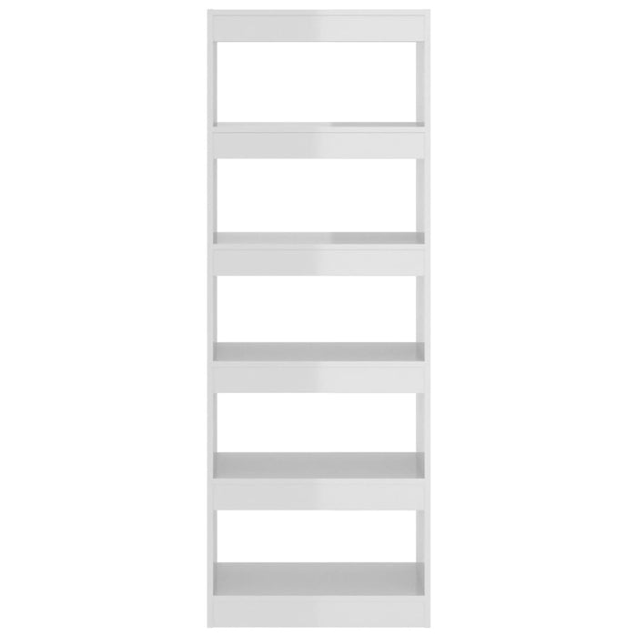 Bücherregal/Raumteiler Hochglanz-Weiß 60x30x166cm Holzwerkstoff