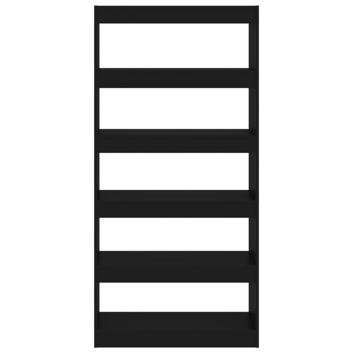 Bücherregal/Raumteiler Schwarz 80x30x166 cm Holzwerkstoff