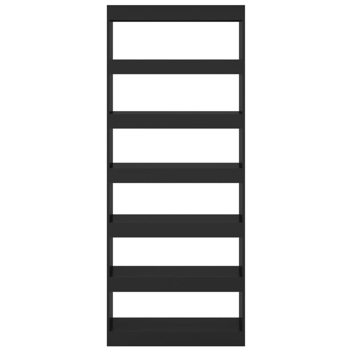 Bücherregal/Raumteiler Schwarz 80x30x198 cm Holzwerkstoff