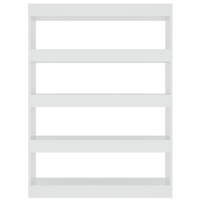 Bücherregal/Raumteiler Hochglanz-Weiß 100x30x135 cm