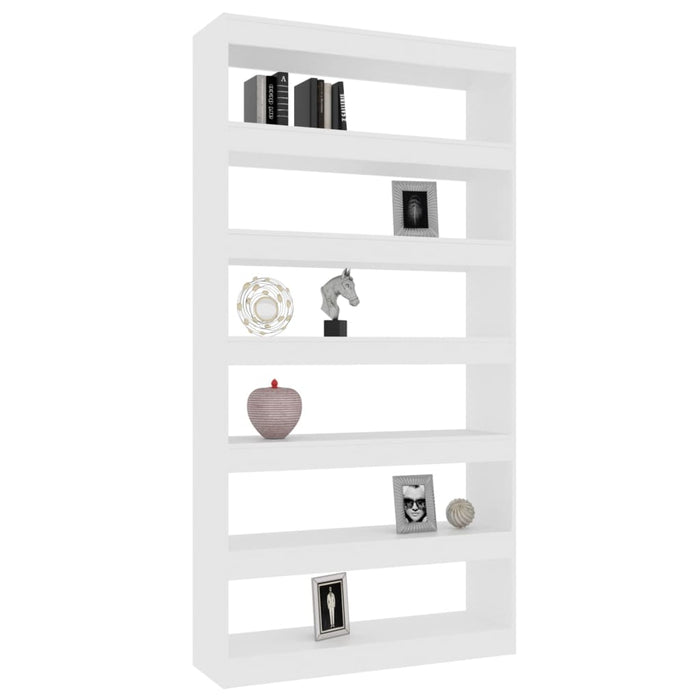 Bookcase/room divider white 100×30×198 cm wood material