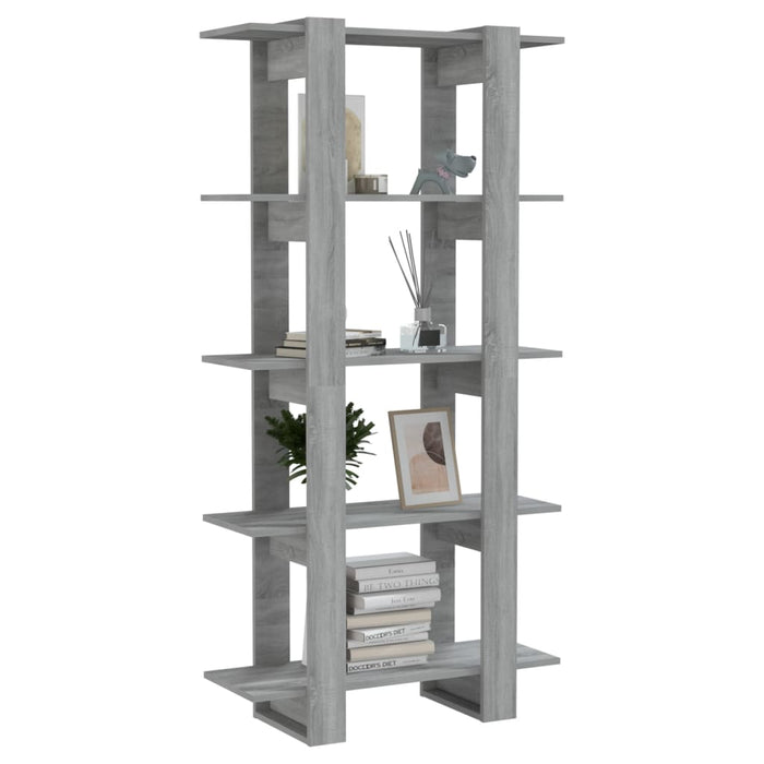 Bookcase/room divider gray Sonoma 80x30x160 cm wood material