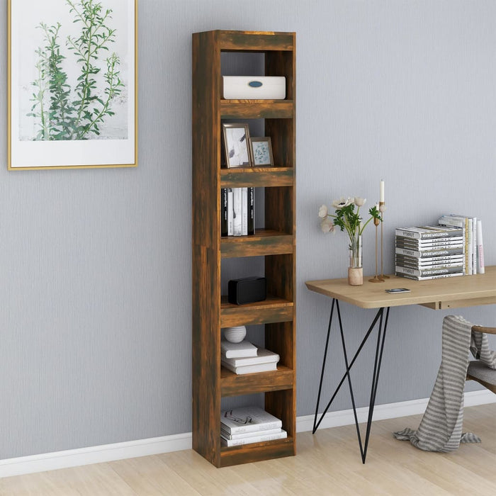 Bookcase/room divider smoked oak 40x30x198 cm