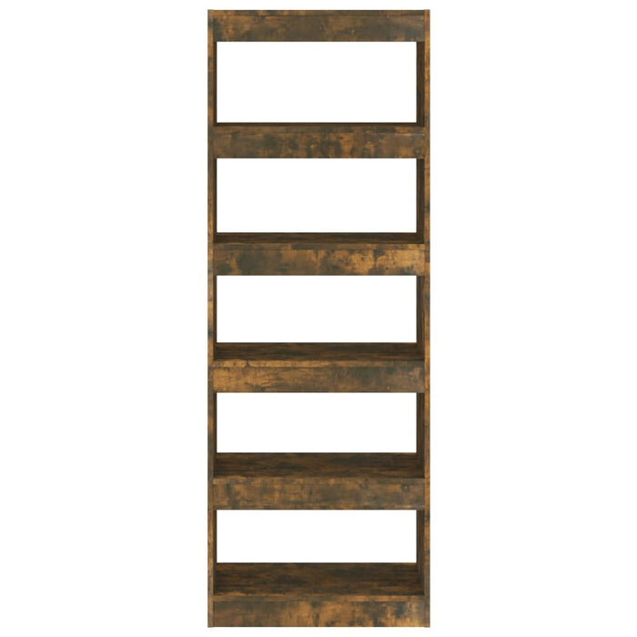 Bookcase/room divider smoked oak 60x30x166 cm wood material