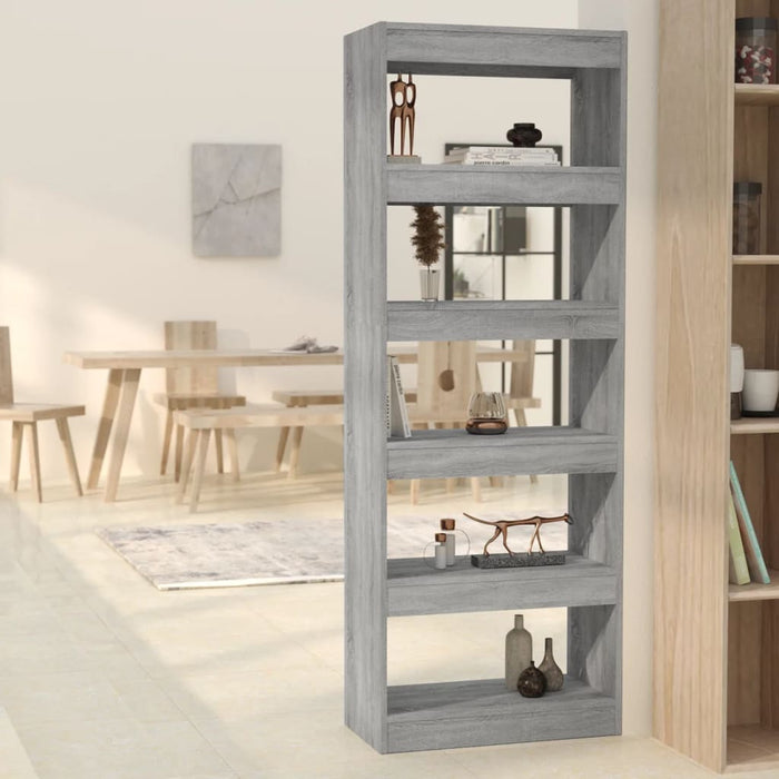 Bookcase/room divider gray Sonoma 60x30x166 cm wood material