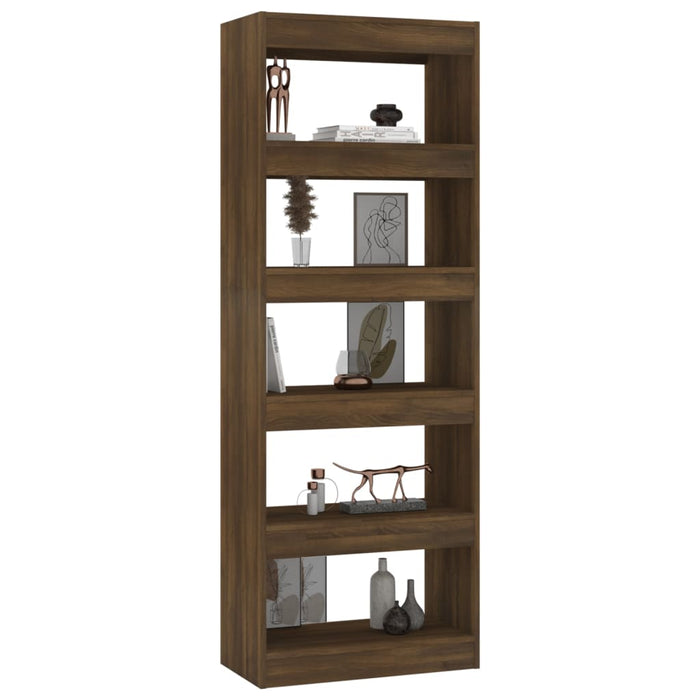 Bookcase/room divider brown oak 60x30x166 cm wood material