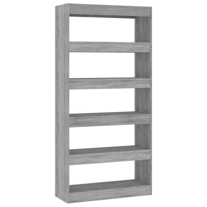 Bookcase/room divider gray Sonoma 80x30x166 cm wood material