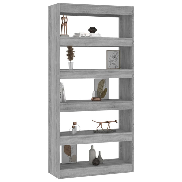 Bookcase/room divider gray Sonoma 80x30x166 cm wood material