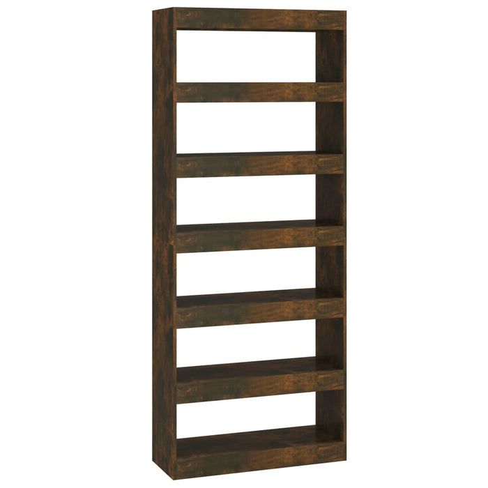 Bookcase/room divider smoked oak 80x30x198 cm wood material